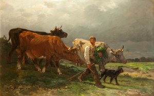 Breton Lad with Cattle